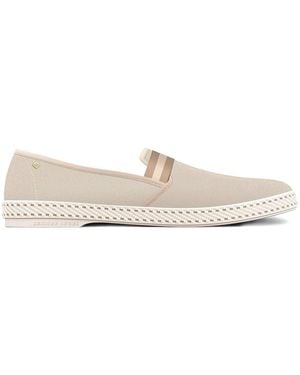 Riviera Striped-Detail Loafers - White