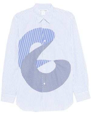 Comme des Garçons Chemise À Rayures - White