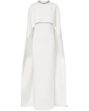Roland Mouret Crystal-Neck Maxi Dress - White