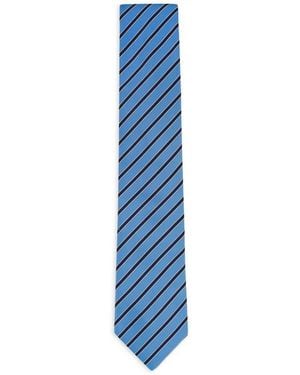 ZEGNA Striped Silk Tie - Blue