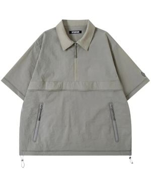 Spoonyard Half-Zip Short-Sleeve Polo Shirt - Gray