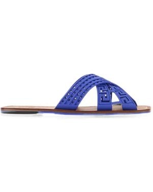 Versace Greca Crossover Open-Toe Sandals - White