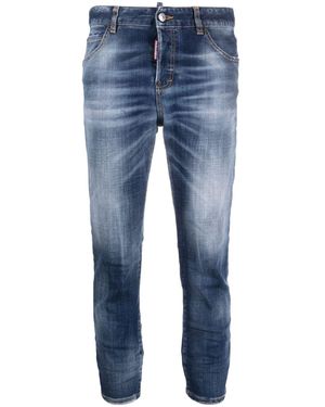 DSquared² Distressed Cropped Jeans - Blue