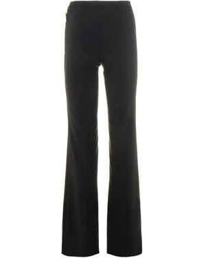 Elisabetta Franchi Logo-Button Pants - Black