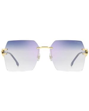 Carrera Geometric-Frame Rimless Sunglasses - White