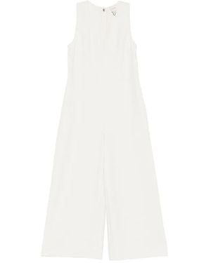 Calvin Klein V-Neck Sleeveless Jumpsuit - White