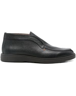 Santoni Grained-leather Desert Boots - ブラック