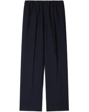 Sandro Elasticated-Waist Wide-Leg Pants - Blue