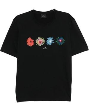 Paul Smith T-Shirt Mit Blumen-Print - Schwarz
