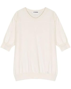 Jil Sander リブニット Tシャツ - ホワイト