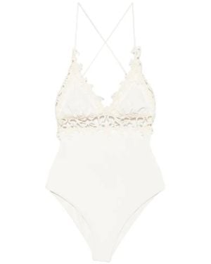 Mazzei Lace-Trim Swimsuit - White