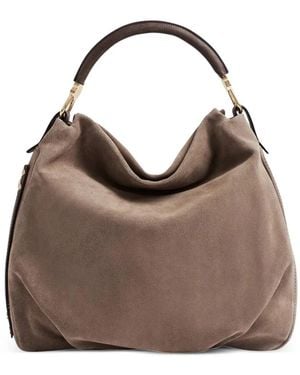Borbonese Medium Bice Suede Shoulder Bag - Brown