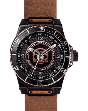 Hydrogen Sportivo 42Mm Skull Motif Carbon Fibre Watch - Black