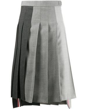 Thom Browne Fun-mix ドロップバック プリーツスカート - グレー