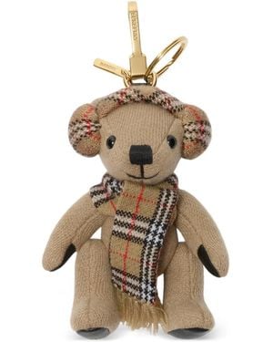 Burberry Charm para bolso Thomas Bear a cuadros - Blanco
