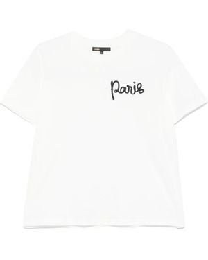 Maje Camiseta bordada - Blanco