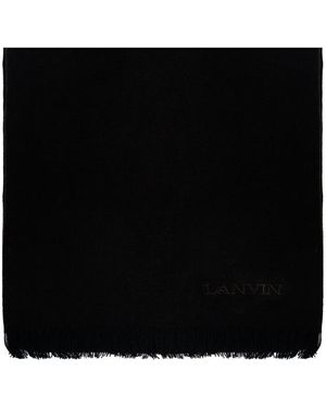 Lanvin Logo-Embroidered Scarf - Black