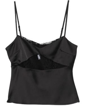 Imperial Lace-Trim Top - Black