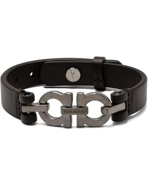 Ferragamo Double-Gancini Bracelet - Black