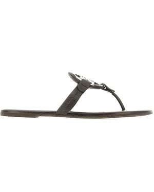 Tory Burch Miller Logo-Plaque Sandals - Brown