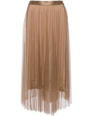 JNBY Pleated A-Line Skirt - Brown