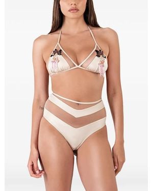 Mazzei Bead-Embellished Bikini Set (Set Of Three) - Natural