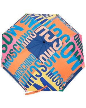 Moschino ロゴ 傘 - ブルー