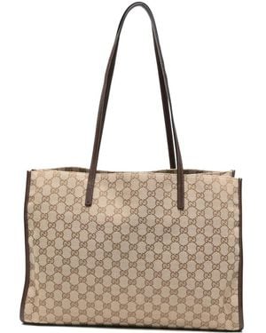 Gucci Großer Gg Supreme Web Tote Bag - Natur