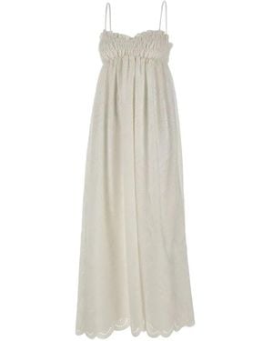 Faithfull the Brand Etta Ruffled A-Line Dress - White