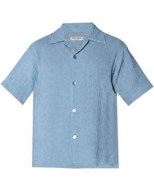 True Tribe Angel Button-Up Polo Shirt - Blue