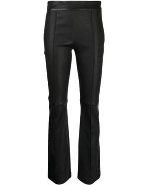 Helmut Lang Flared Leather Trousers - Black