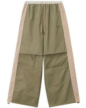 Mini Cream Pantalones A Capas Con Rayas Laterales - Verde