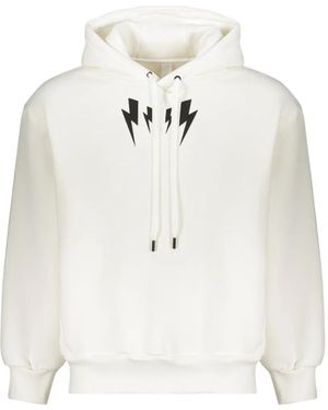 Neil Barrett Graphic-Print Drawstring Hoodie - White