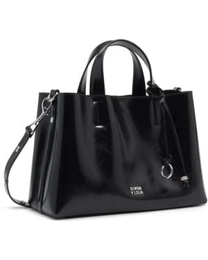 Bimba Y Lola Large Chihuahua Tote Bag Leather - Black