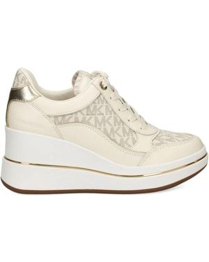 MICHAEL Michael Kors Sneakers Con Zeppa E Motivo Monogramma - Bianco