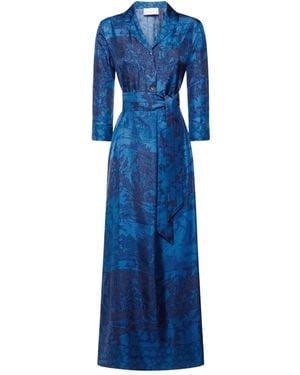 Pierre Louis Mascia Printed Belted Dress - Blue