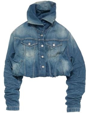 Acne Studios Veste En Jean À Capuche - Bleu