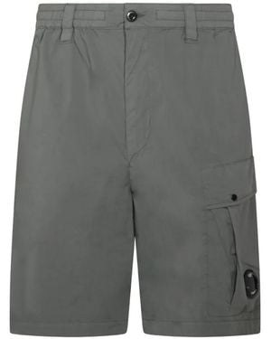 C.P. Company Button-Fastening Cargo Shorts - Gray