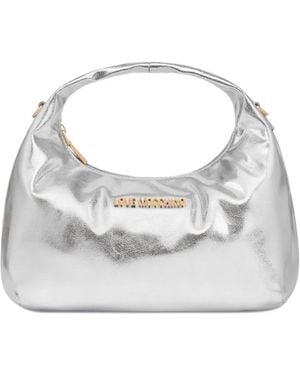 Love Moschino Metallic-Effect Chain Shoulder Bag - Grey