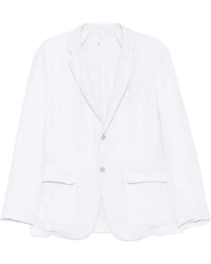 120% Lino Notch-Lapel Single-Breasted Blazer - White