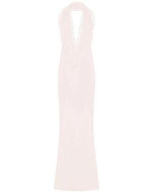 16Arlington Malena Lace-Trimmed Satin Dress - White