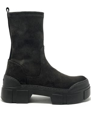 Vic Matié Botas de ante con plataforma - Negro