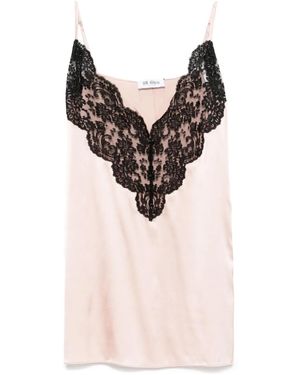 The Attico Mini Dress With Lace Inserts - Pink