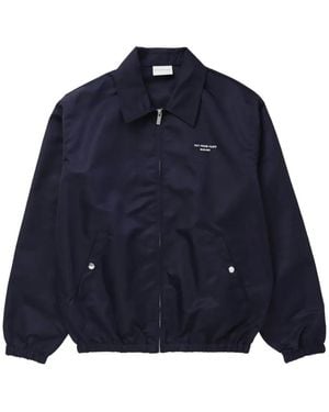 Drole de Monsieur Logo-Print Zip-Up Jacket - Blue