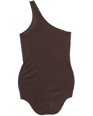 Rick Owens ワンショルダー ボディスーツ - ブラウン