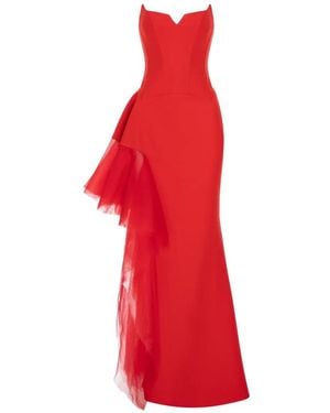 V:PM ATELIER Gerüschtes Tulip Maxikleid - Rot