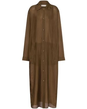 Philosophy Di Lorenzo Serafini Habotai Silk Wash Long Coat - Natural