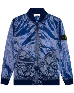 Stone Island Number-Detail Bomber Jacket - Blue
