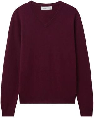 Pringle of Scotland Cashmere V-Neck Knitted Jumper - Purple