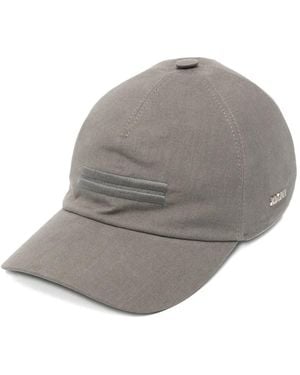 ZEGNA Oasi Lino Logo-Detail Baseball Cap - Grey